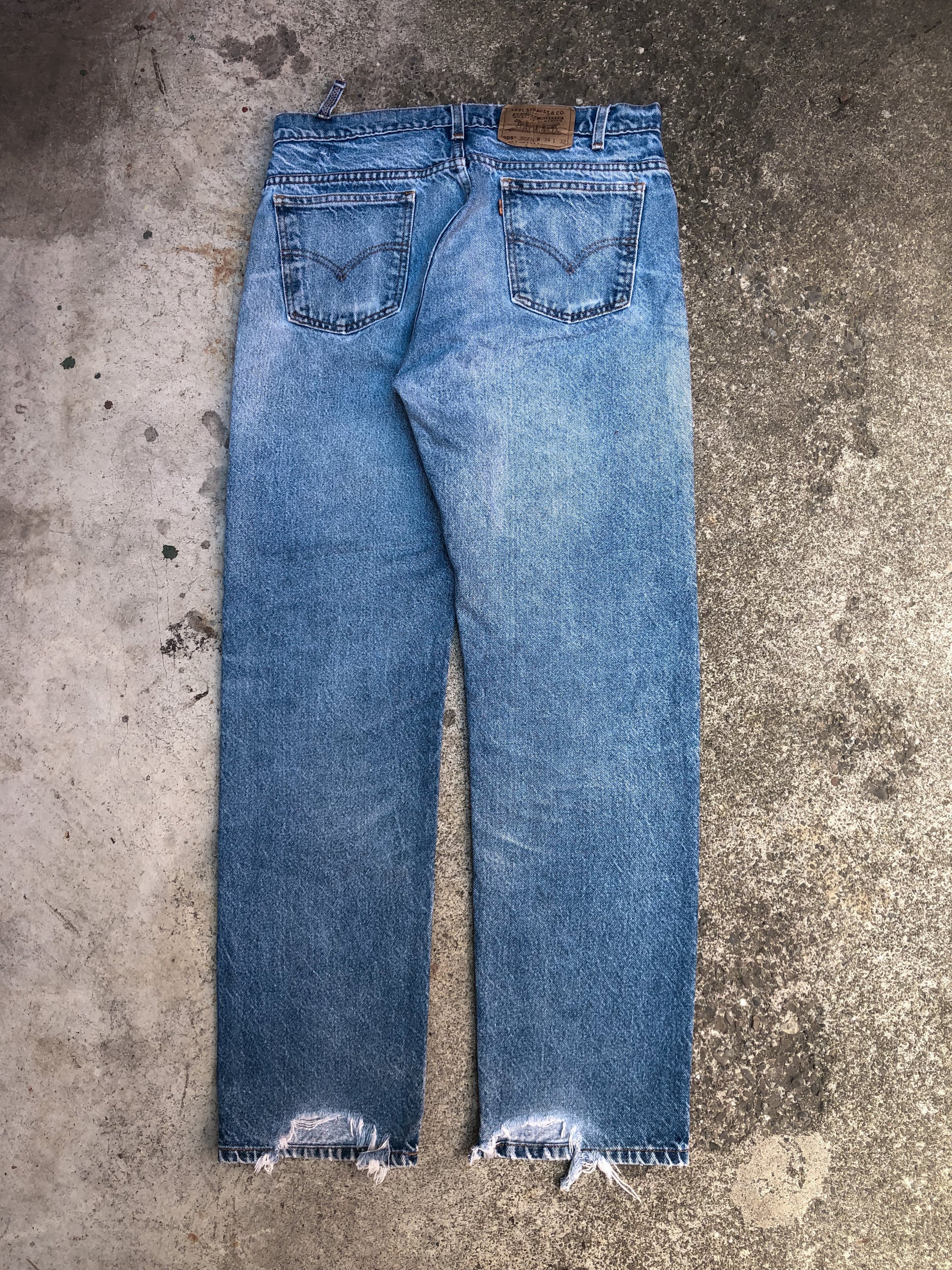 1990s Orange Tab Levis Heel Bite Blue 505 (33X31)