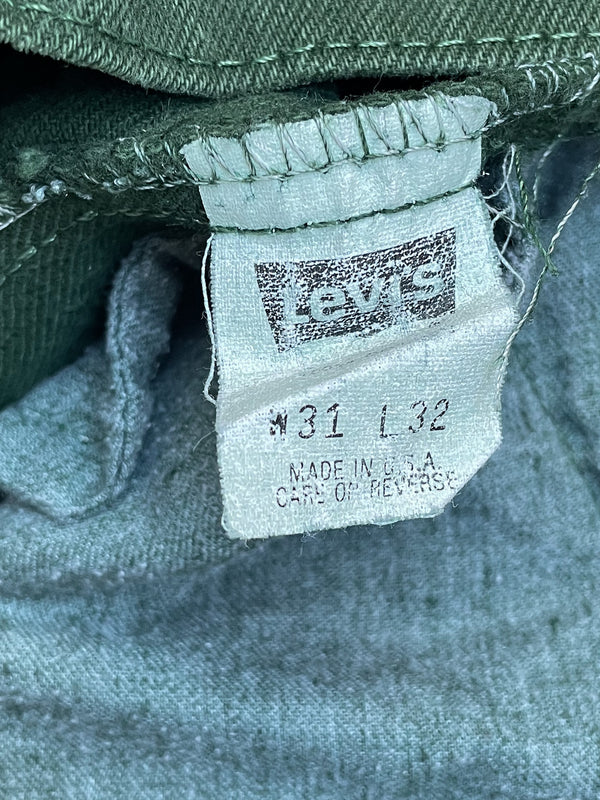 1990s Levi’s Sun Faded Green 560 Released Hem (29X32)