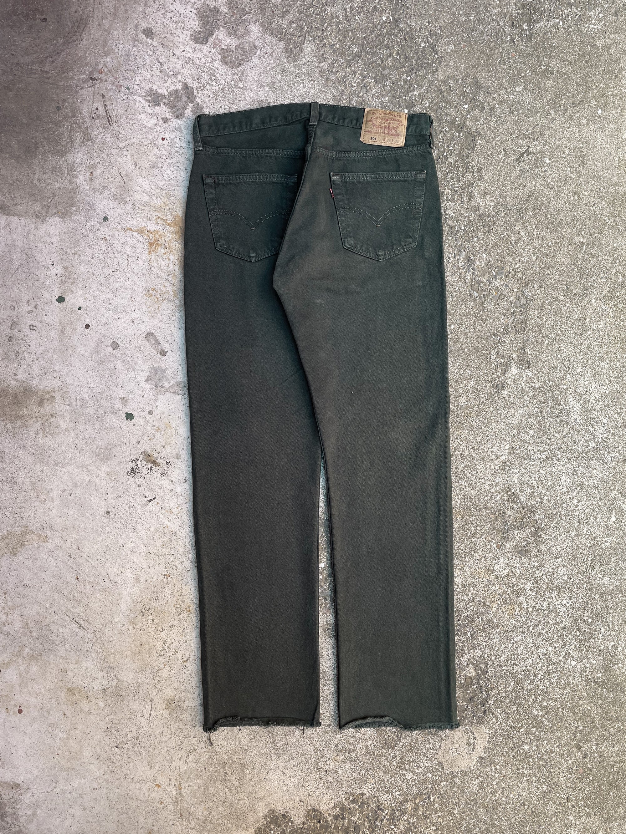 1990s Levi’s Pine Green 501 Raw Hem (32X31)