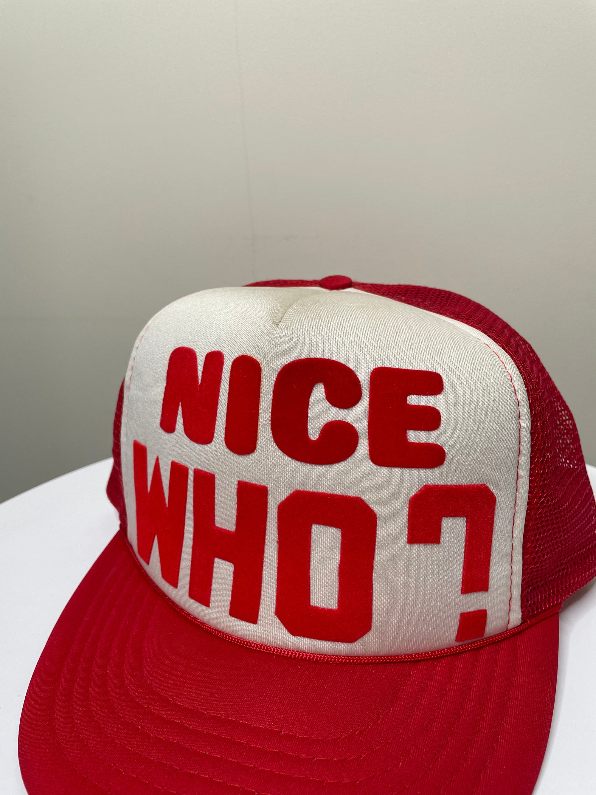 1990s “Nice Who?” Felt Trucker Hat