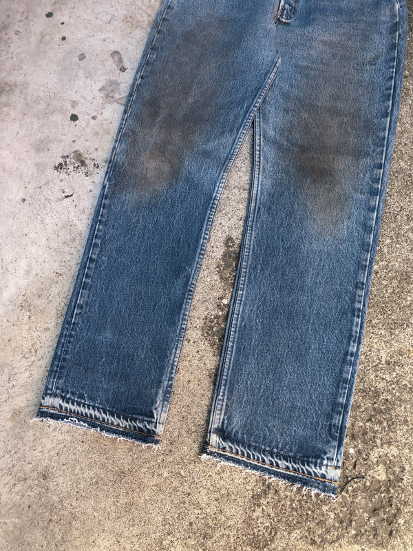 1980s Levis Dirty Faded Blue 501 Released Hem (29X29)