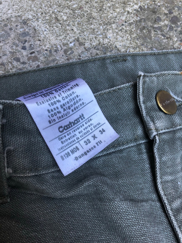 Carhartt B136 Moss Green Double Front Knee Work Pants (33X31)