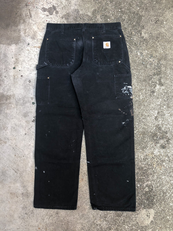 Carhartt B01 Painted Black Double Front Knee Work Pants (33X28)