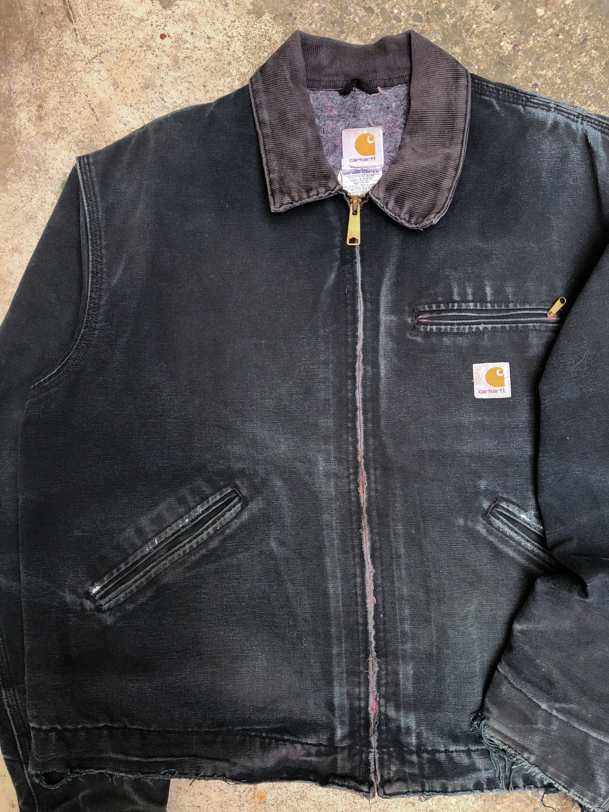 1990s Carhartt Faded Black Lined Work Jacket (XL)