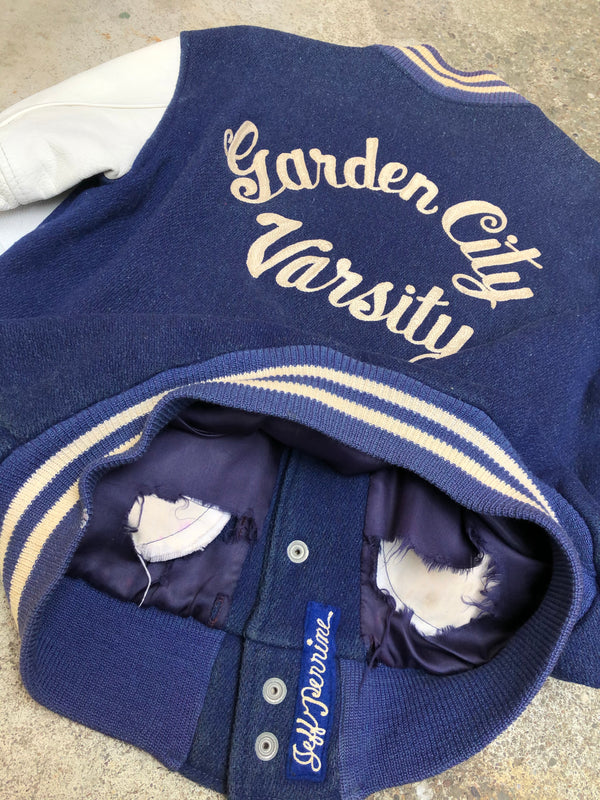 1970s Chain Stitch “Garden City Varsity” Letterman Jacket