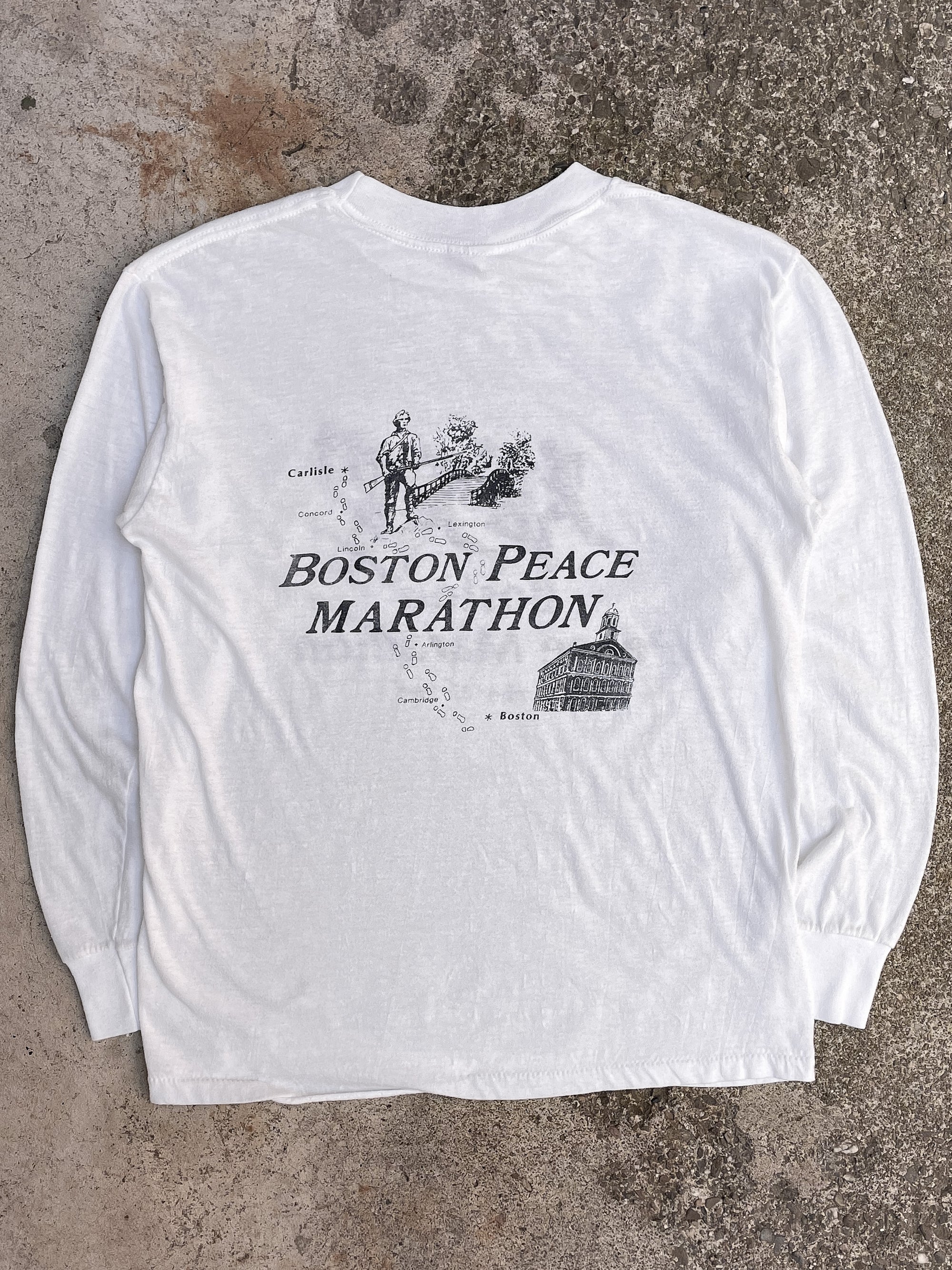 1980s “Boston Peace Marathon” Single Stitched Long Sleeve Tee (M)