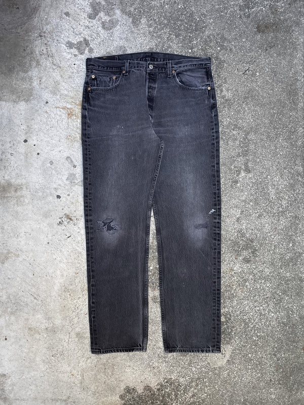 1990s Levi’s Distressed Faded Black 501 (35X32)