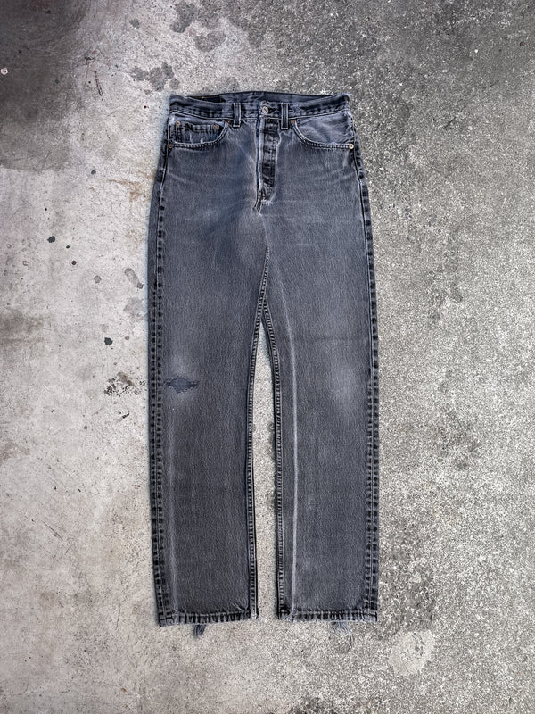 1990s Levi’s Distressed Faded Black Charcoal 501 (29X31)