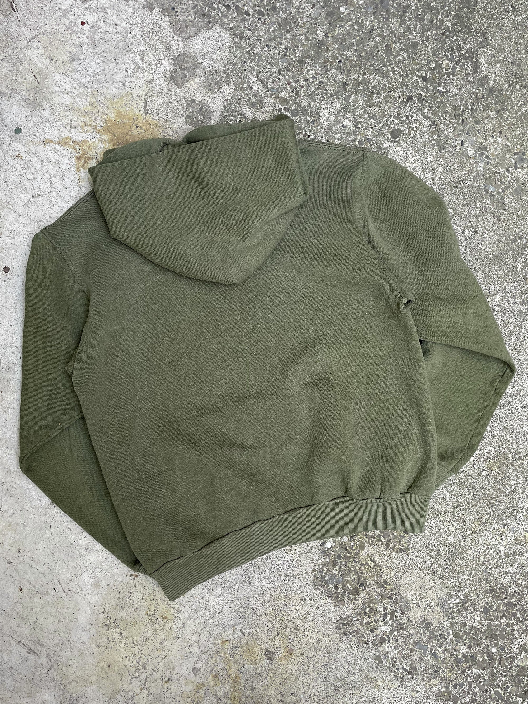 1970s Russell Faded Green Blank Hoodie