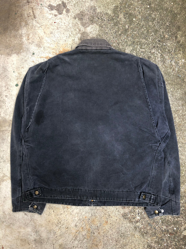 1990s Carhartt Faded Petrol Blue Lined Work Jacket (XL)