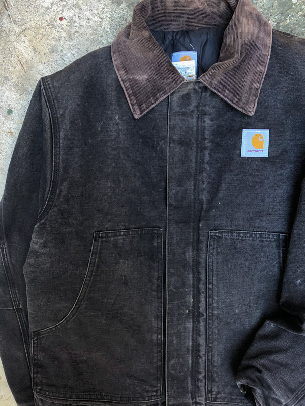 1990s Carhartt Faded Black Quilted Arctic Jacket (M)