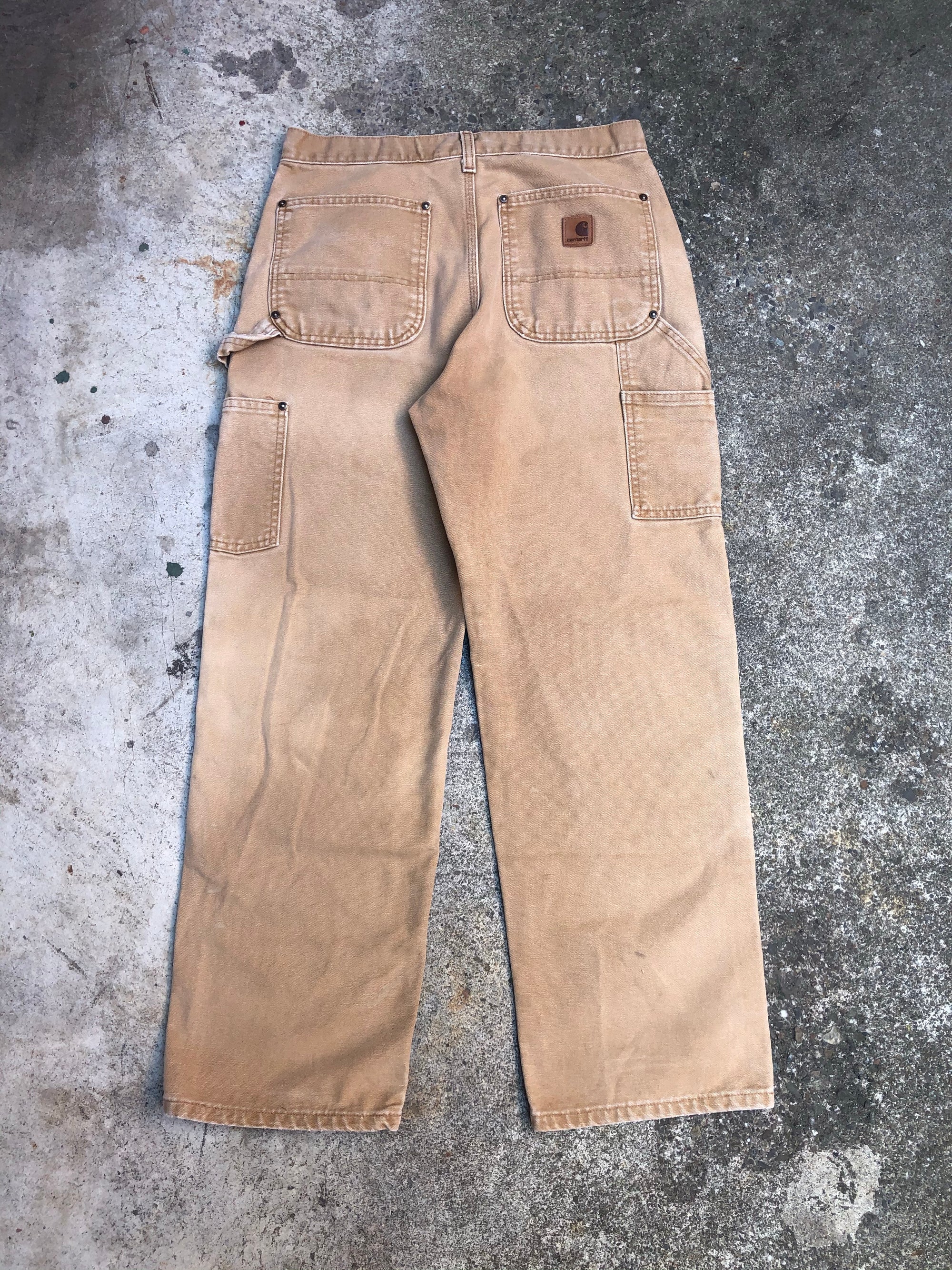 Carhartt B136 Tan Double Front Knee Work Pants (31X29)