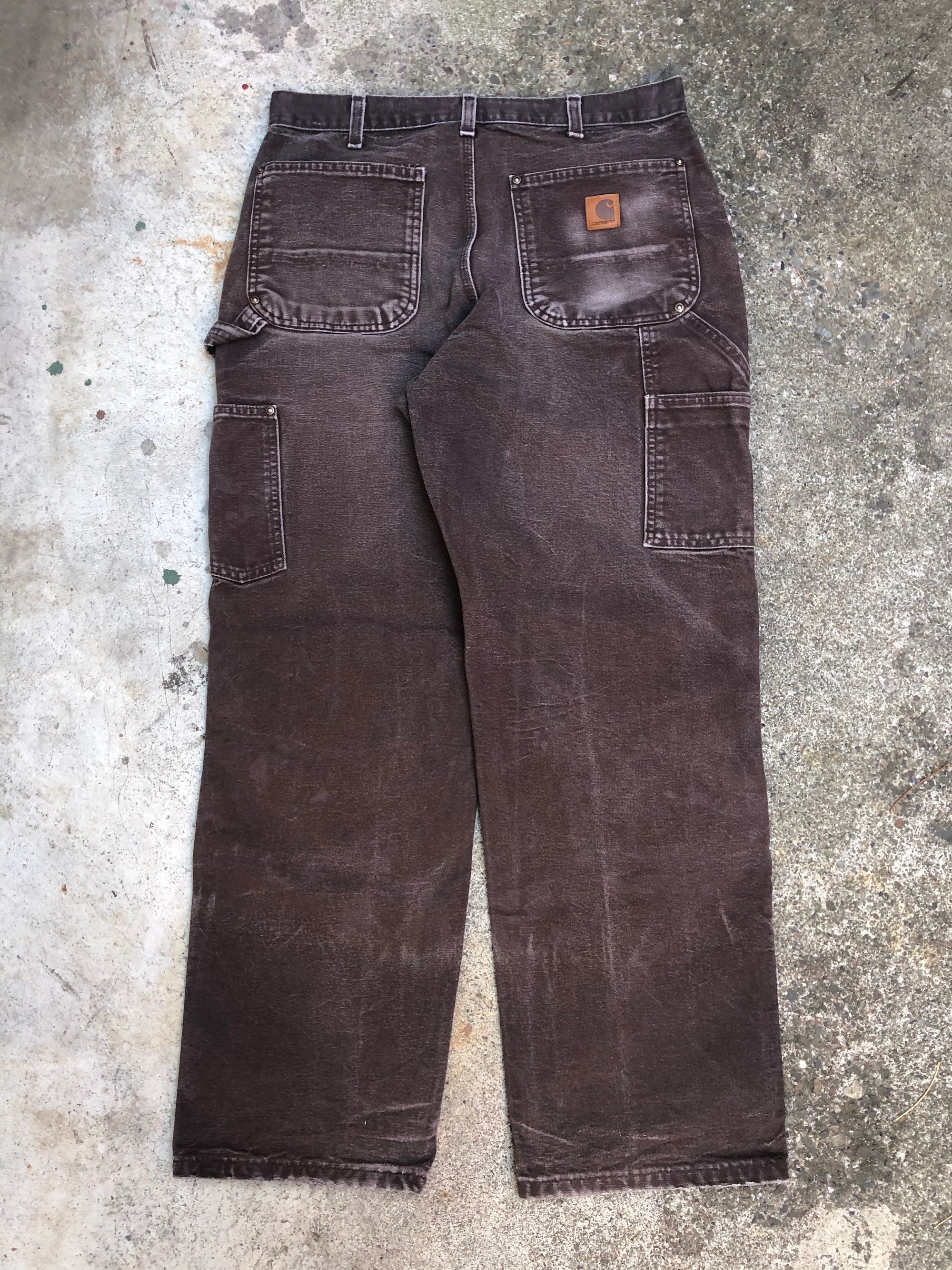 Carhartt B136 Dark Brown Double Front Knee Work Pants (32X29)