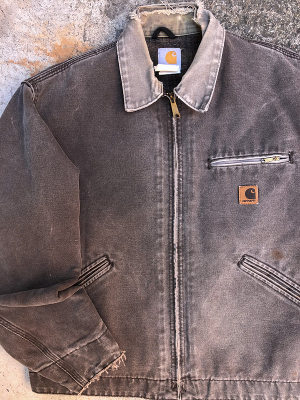 1990s Carhartt Faded Chocolate Lined Work Jacket (L)