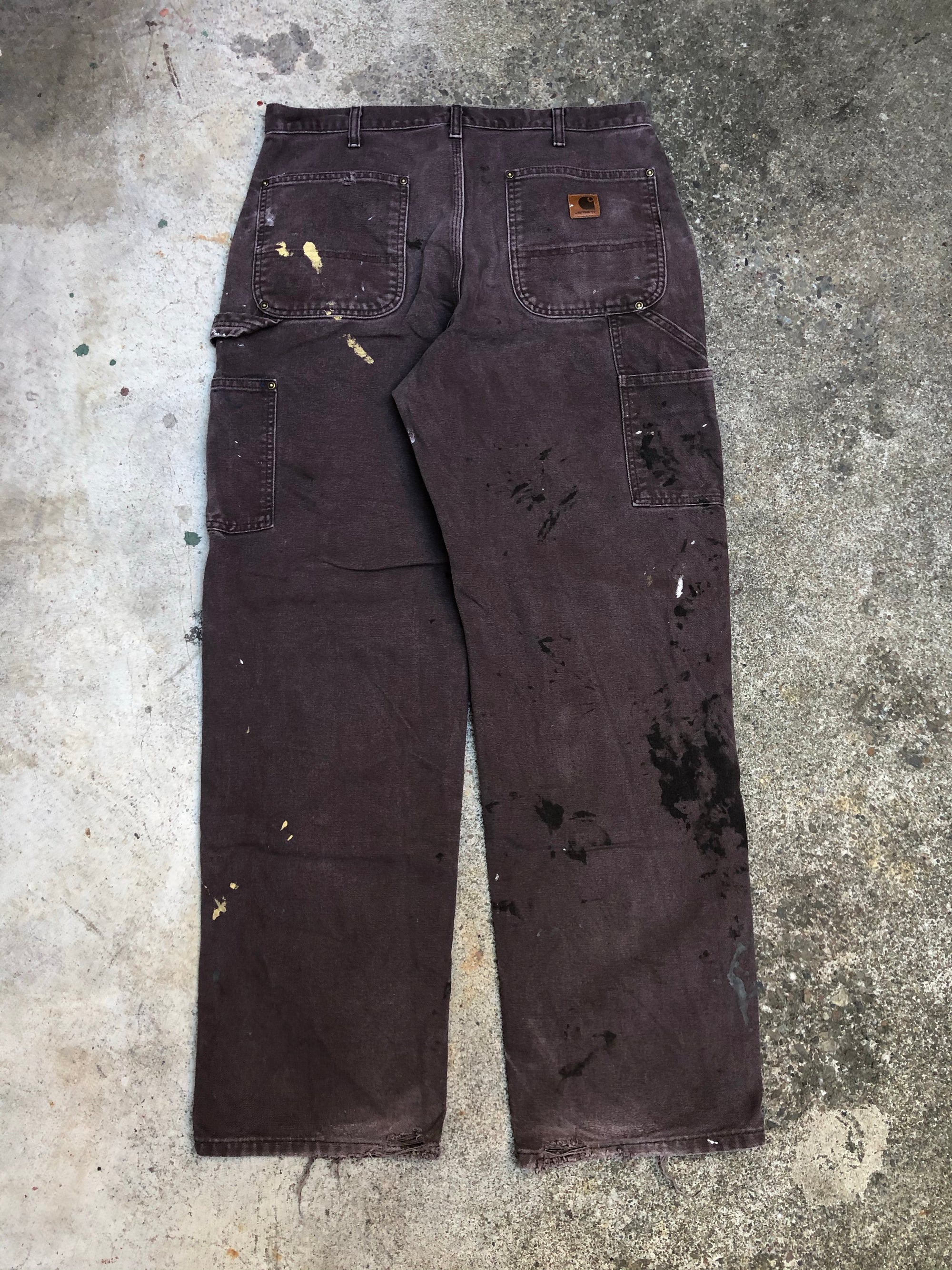 Carhartt B136 Dark Brown Double Front Knee Work Pants (32X31)