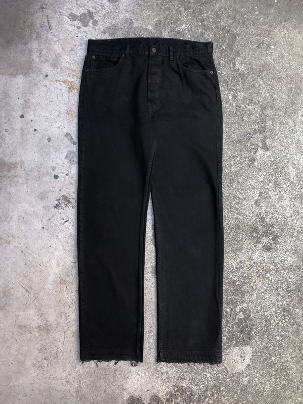 1990s Levis Black Overdye 501 Released Hem (34X31)