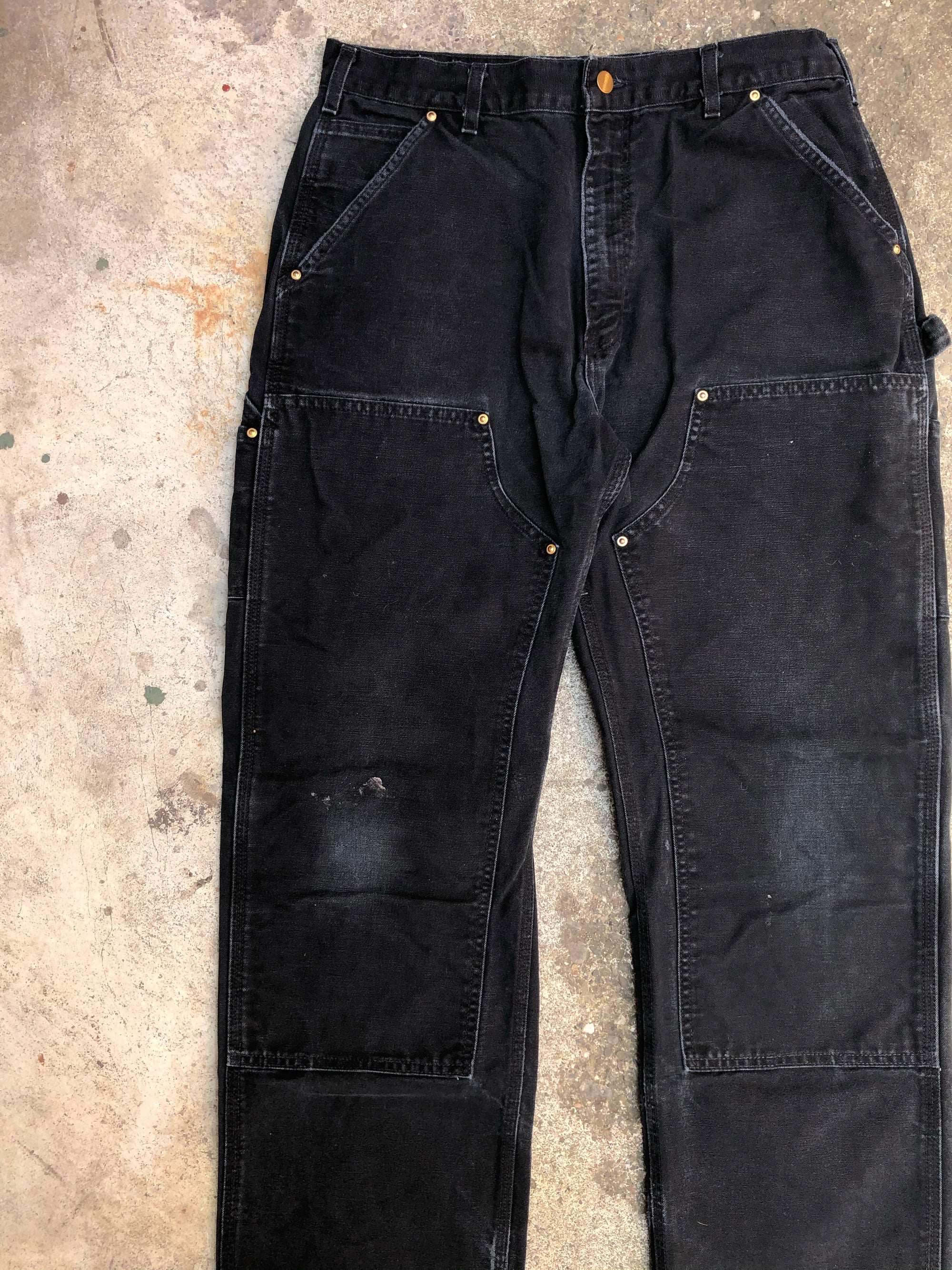 Carhartt B01 Black Double Front Knee Work Pants (33X31)