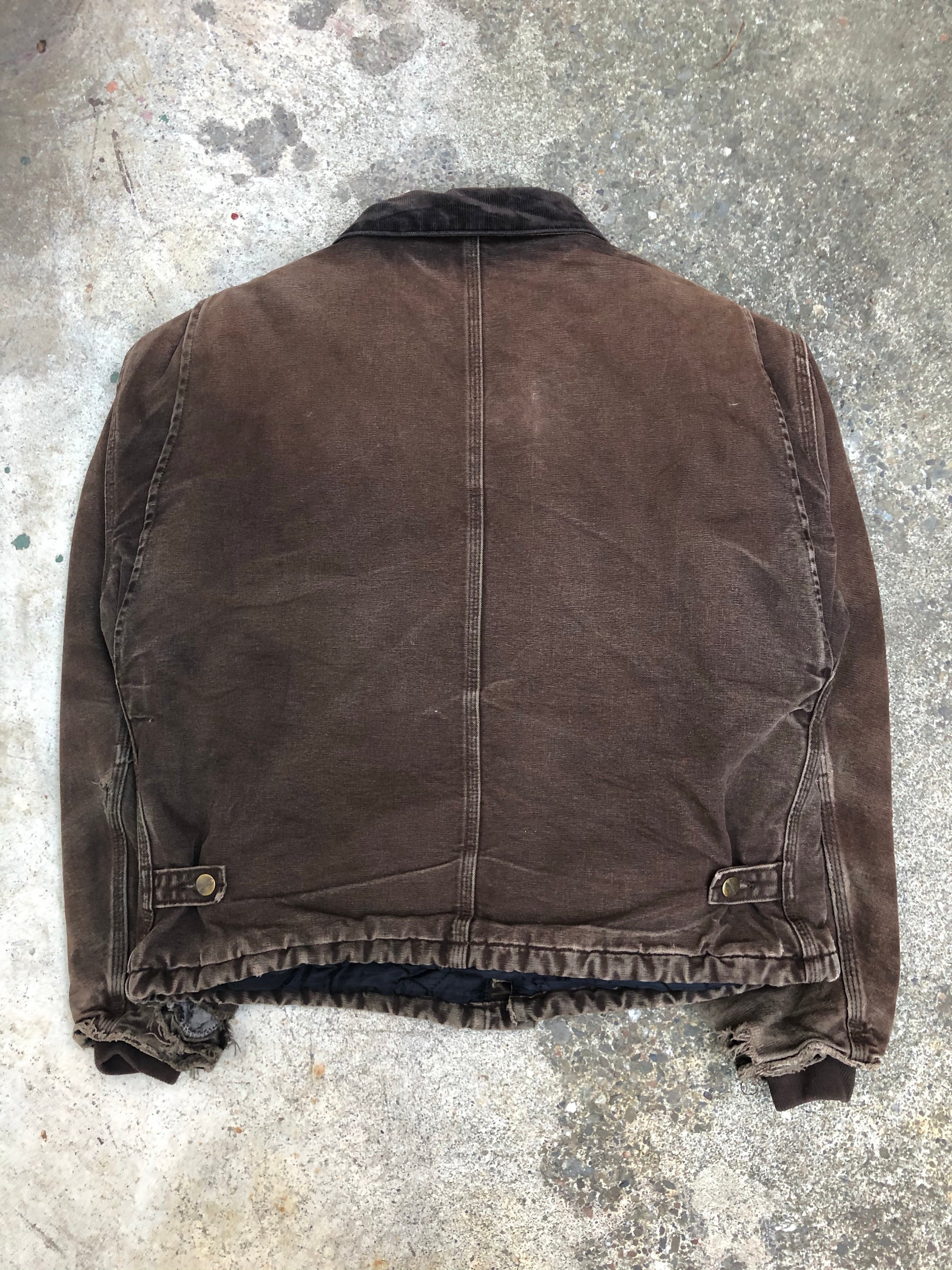 1990s Carhartt Faded Dark Brown Quilted Arctic Jacket (M/L)