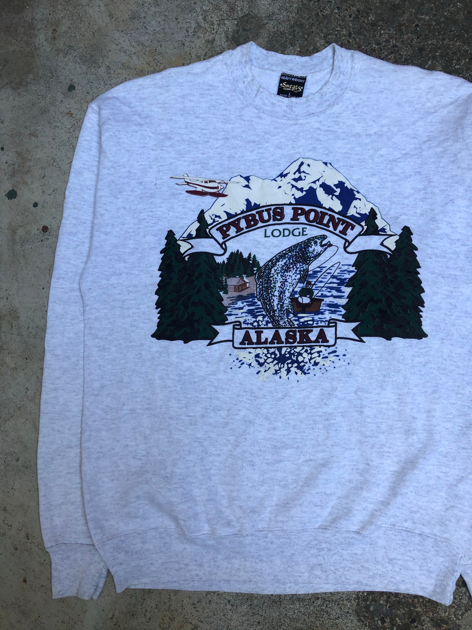 1990s Heather Grey “Pybus Point Alaska” Sweatshirt