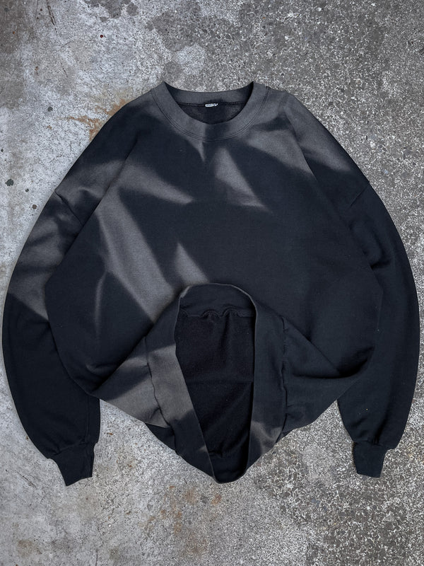 1990s Sun Faded Black Blank Sweatshirt