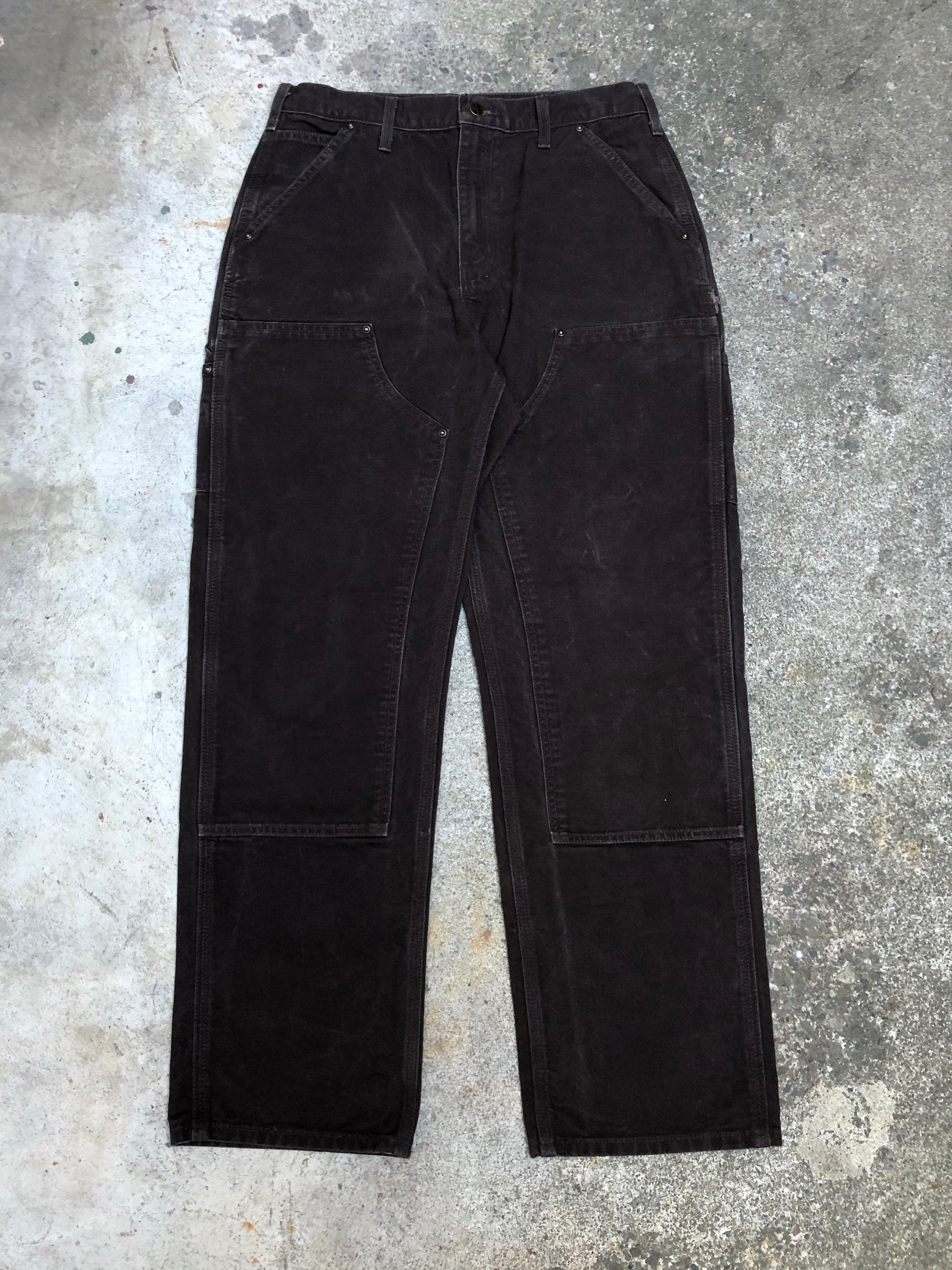 Carhartt B136 Dark Brown Double Front Knee Work Pants (32X31)