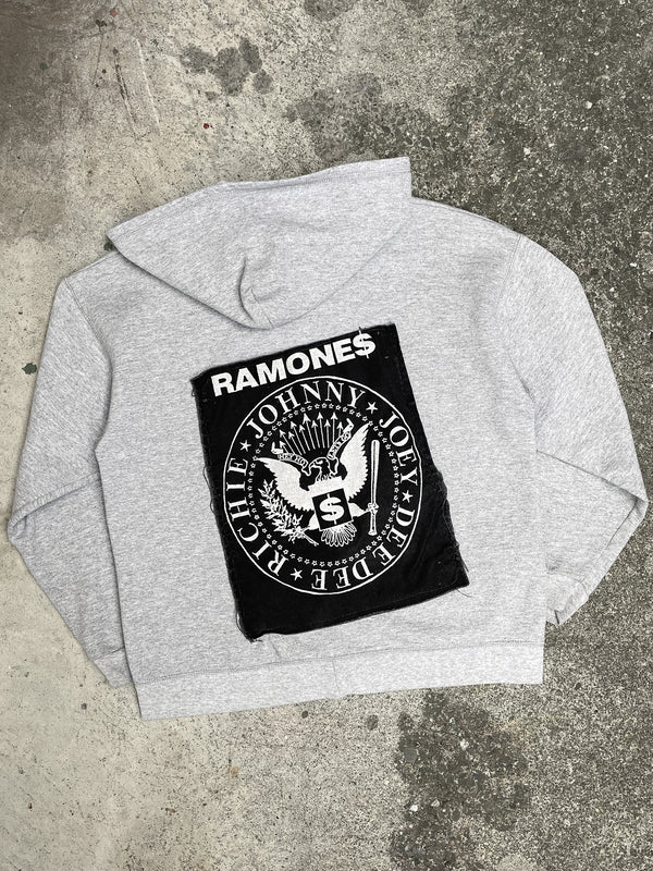 2000s “Ramones” Patched Zip Up Hoodie (S)