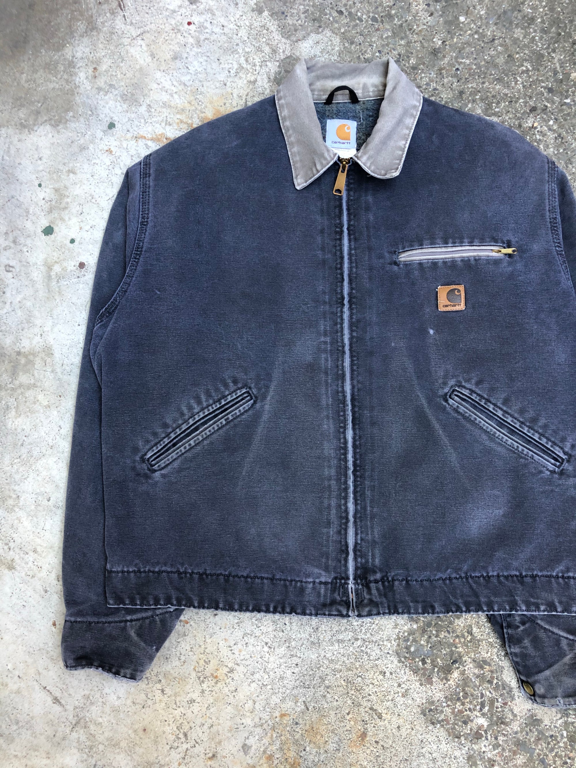 1990s Carhartt Faded Grey Lined Work Jacket