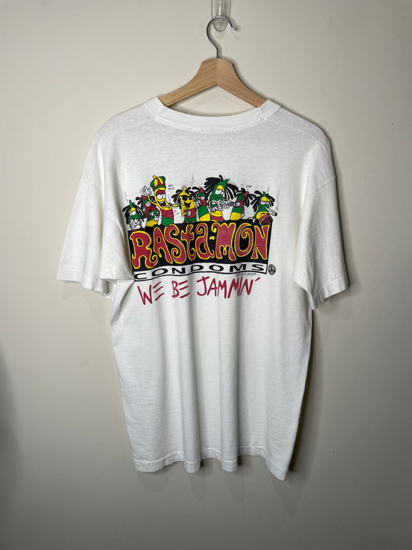 1990s “Rasta Mon Condoms” Single Stitched Tee (L)