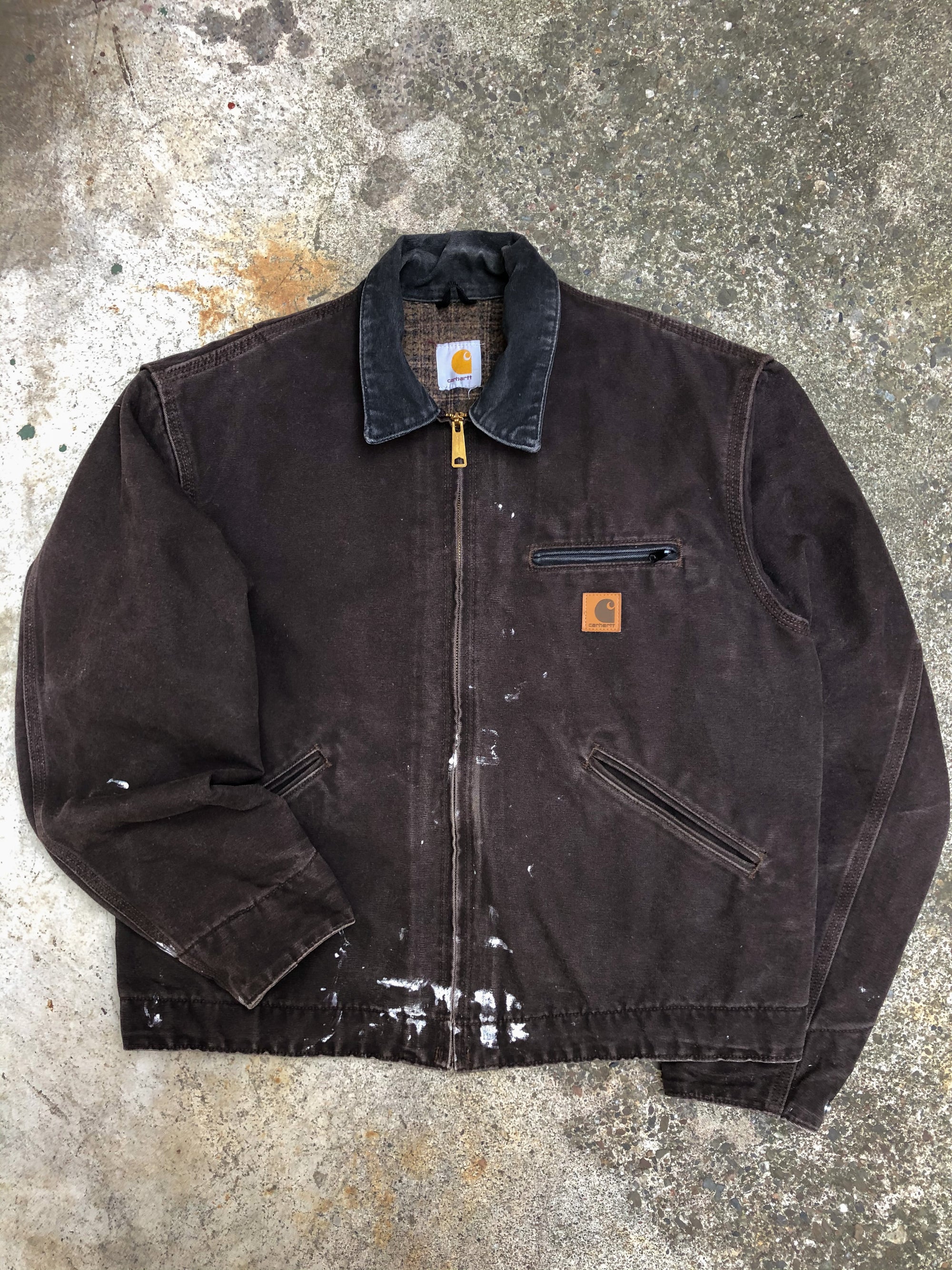 Vintage Carhartt Painted Dark Brown Lined Work Jacket (M/L)