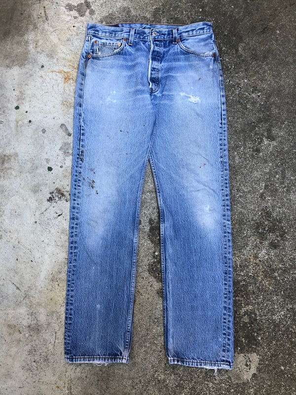 1990s Levis Worn In Blue 501 (33X32)