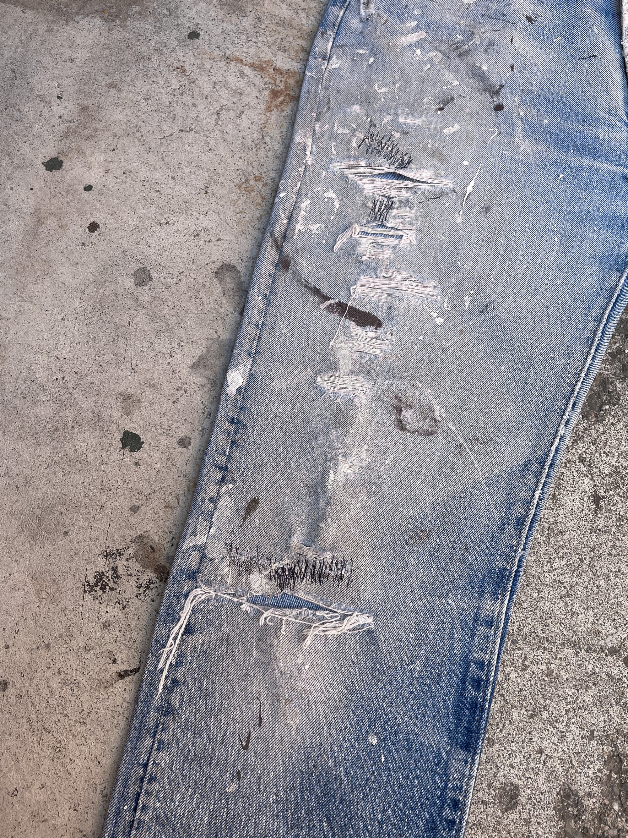 1990s Levi’s Repaired Painted Blue 501 (32X29)