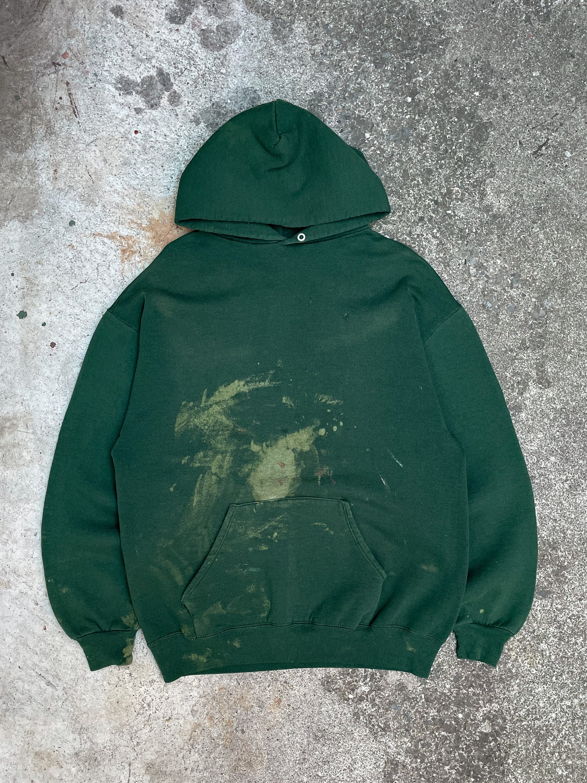 1980s Painted Faded Green Blank Hoodie (M/L)