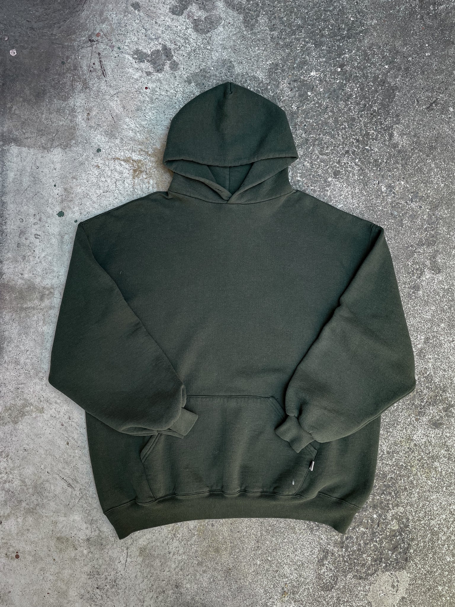 1990s Russell Faded Green Blank Hoodie – DAMAGED GLITTER