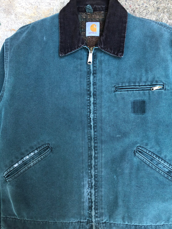 1990s Carhartt Teal Lined Work Jacket (M)