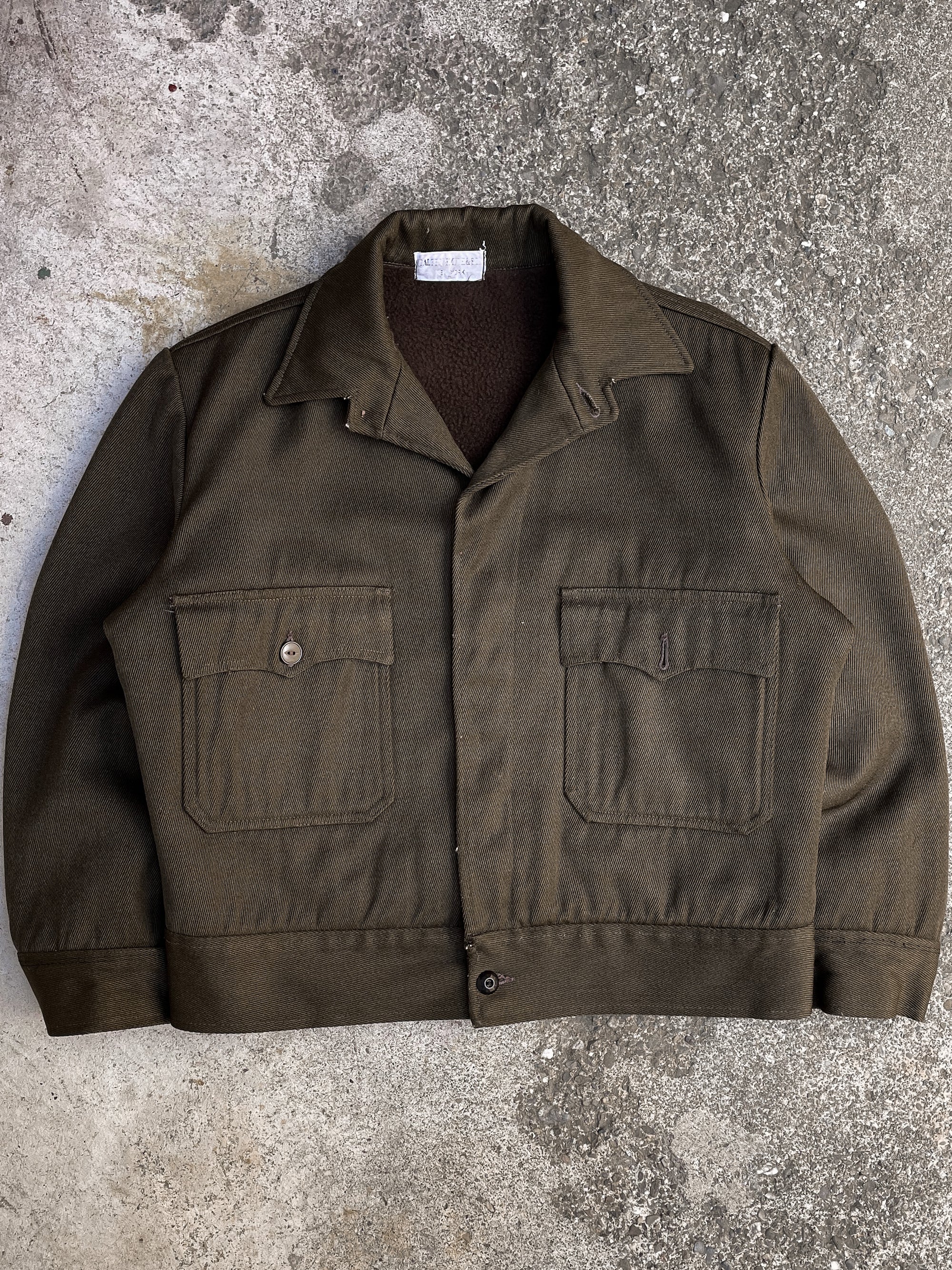 1950s/60s Olive Brown Wool Lined Work Jacket