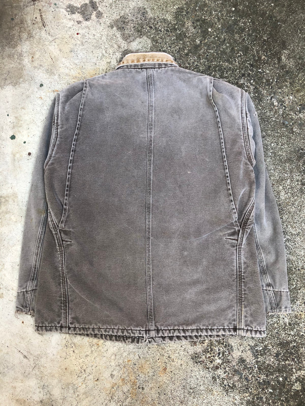 1990s Carhartt Faded Chocolate Lined Chore Jacket (M)