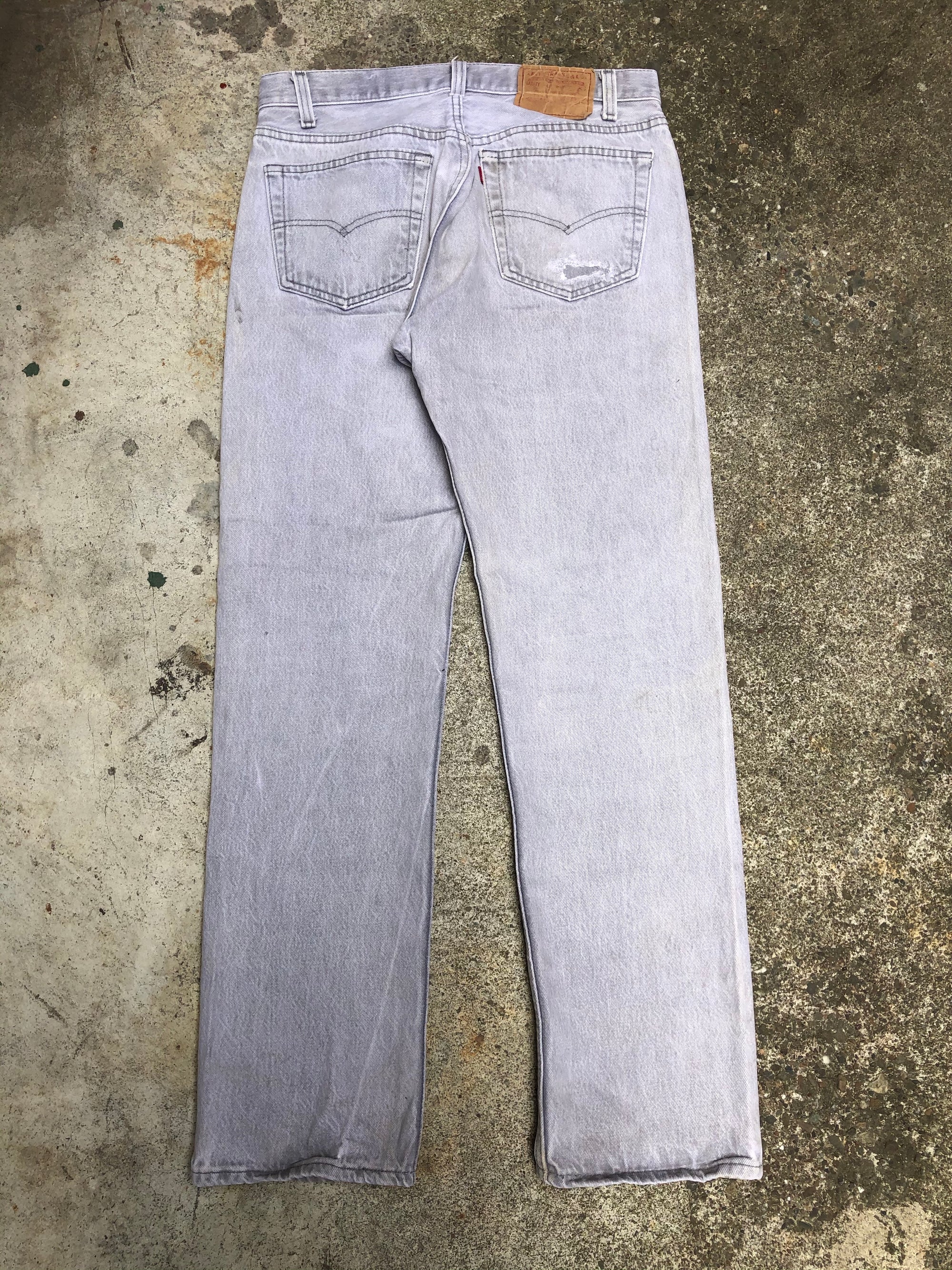 1990s Faded Grey Repaired Levis 501 (30X30)