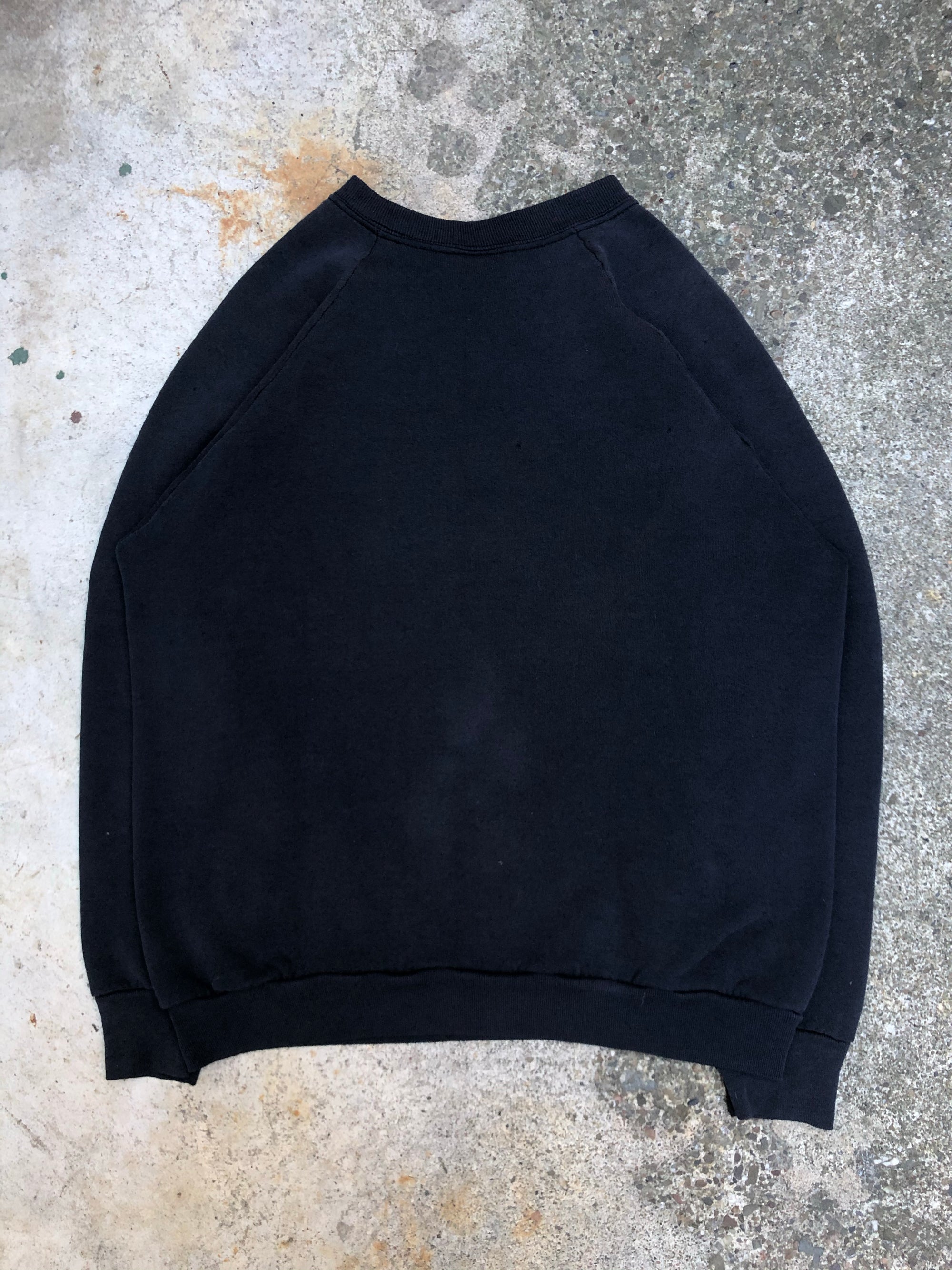 1990s Faded Black Blank Raglan Sweatshirt