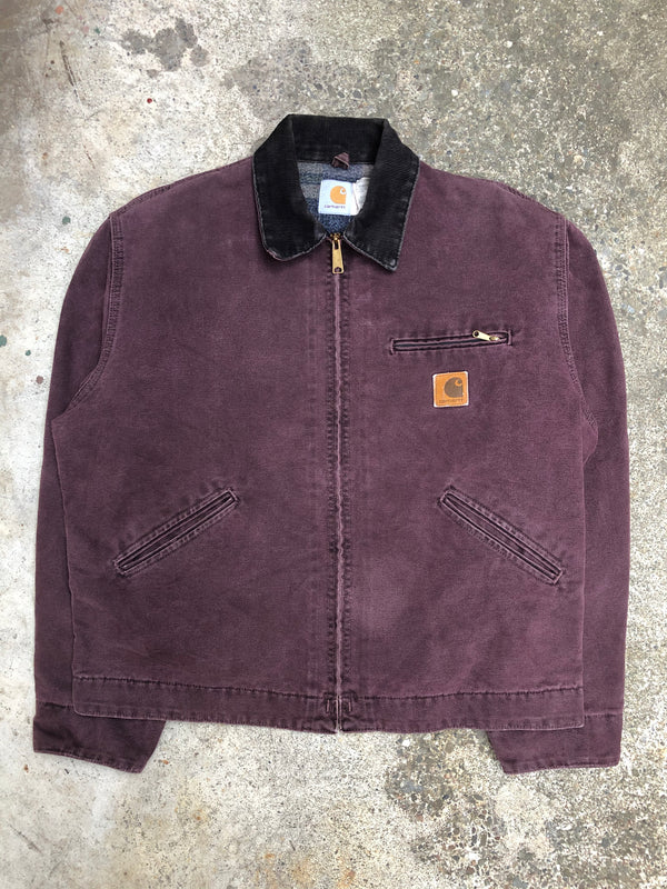 1990s Carhartt Burgundy Lined Work Jacket (L)