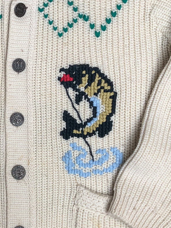 1960s “Fishing” Knit Cowichan Cardigan