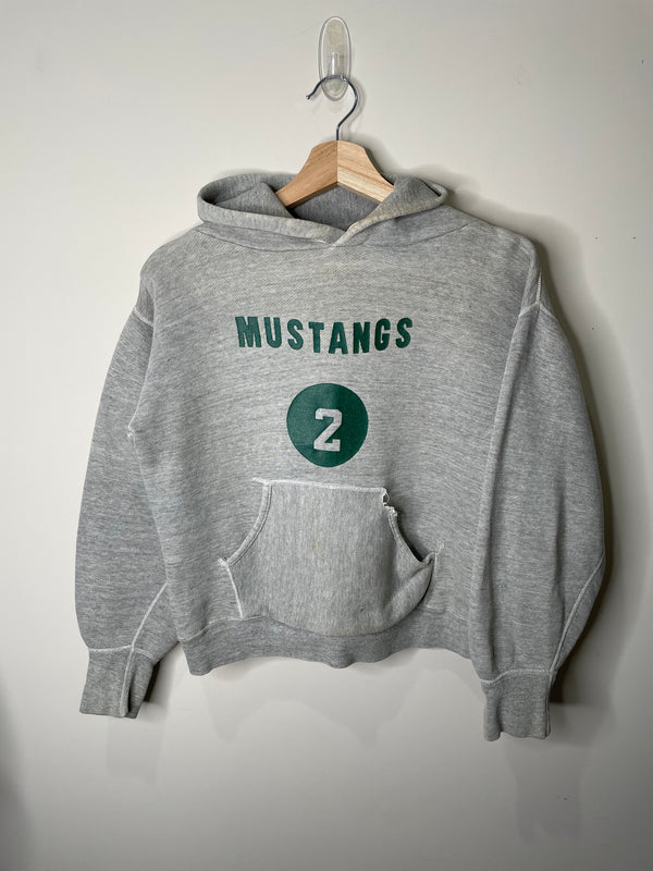 1950s/60s “Mustangs” Heather Grey Hoodie (XS)