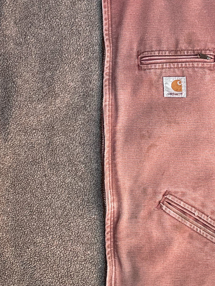 Carhartt Faded Salmon Fleece Lined Hooded Work Jacket