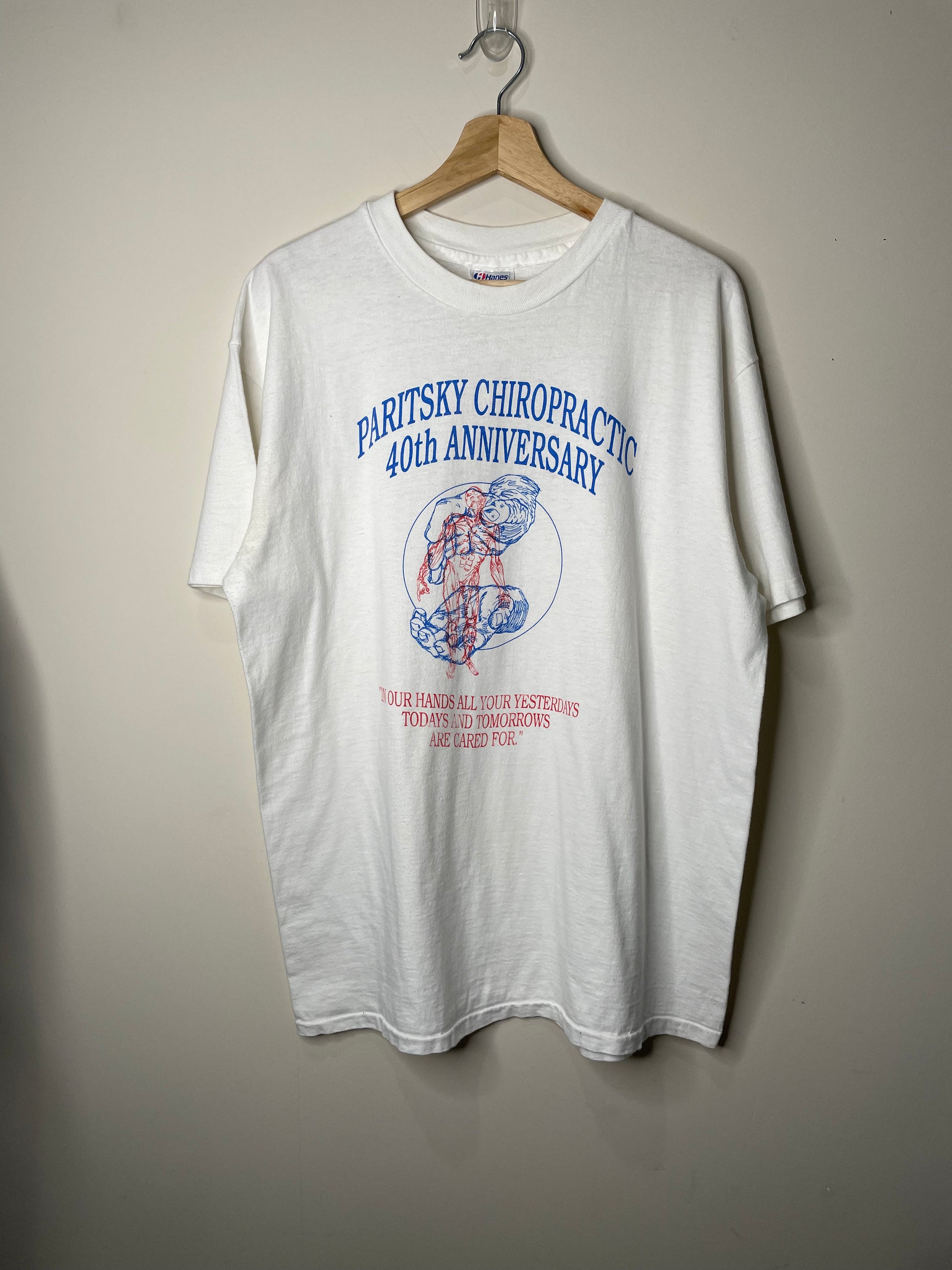 1990s “Paritsky Chiropractic” Single Stitched Hanes Beefy Tee (XL)