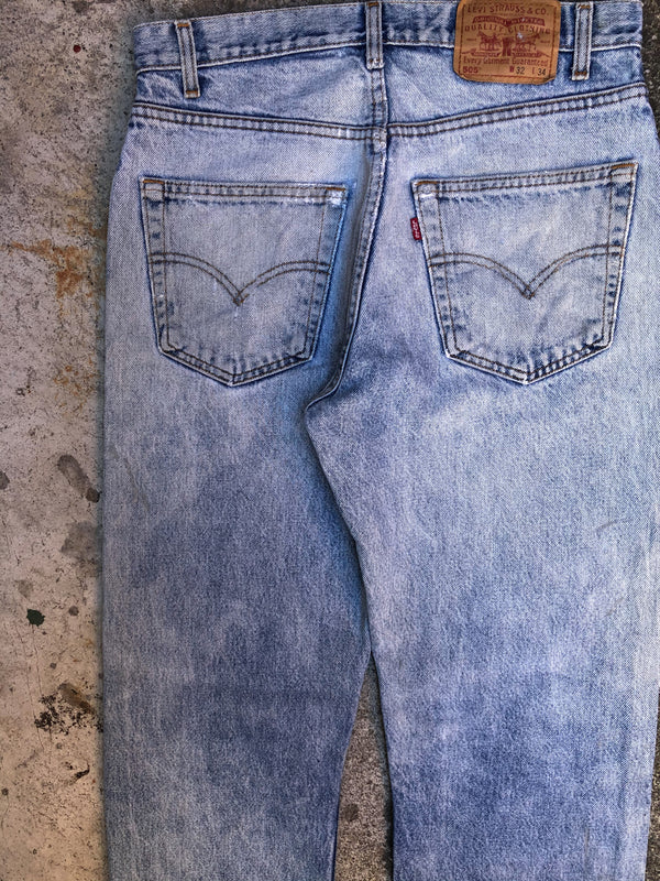 1990s Levis Distressed Faded Blue 505 (31X33)