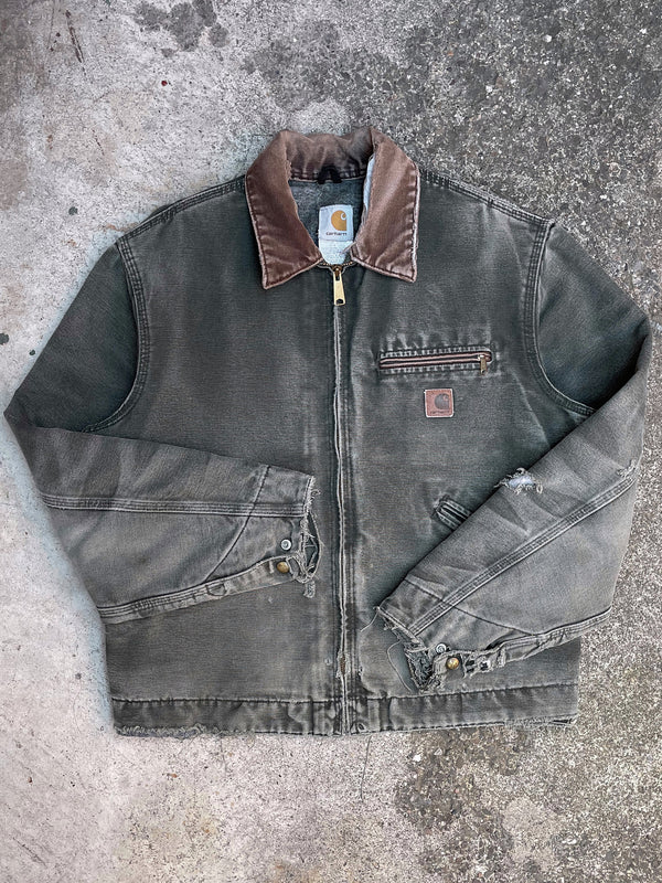 Carhartt Faded Moss Green Lined Work Jacket (M)