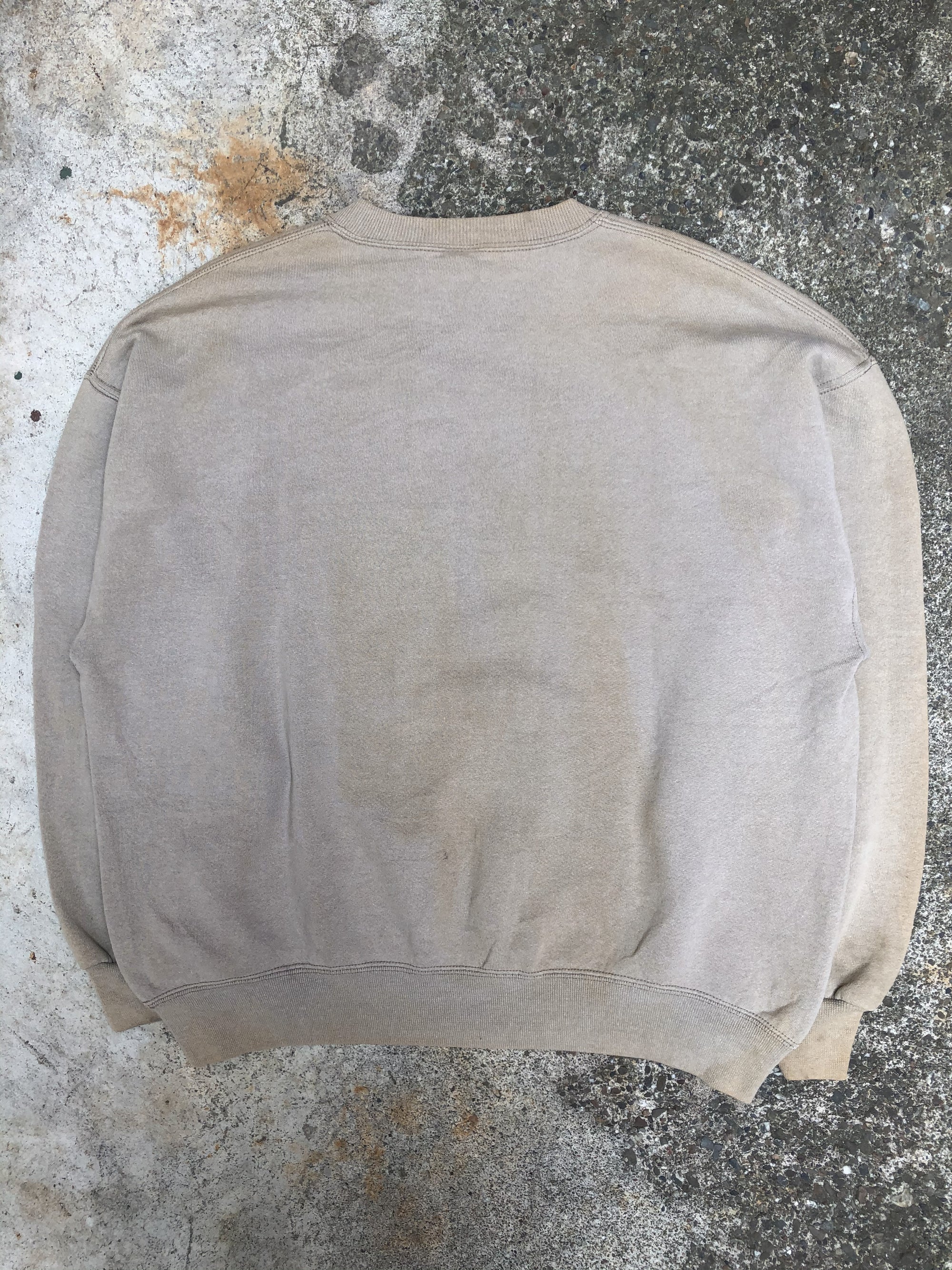 1990s Russell Faded Sand Beige Blank Sweatshirt