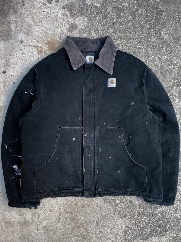 Carhartt Distressed Painted Black Quilted Arctic Jacket (XL)