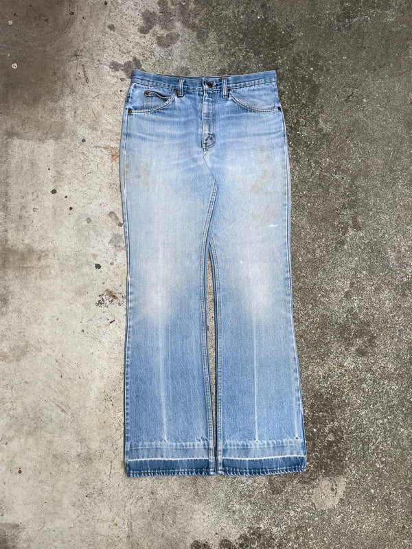 1970s/80s Faded Blue Flared Denim Scovill Zip (31X32)