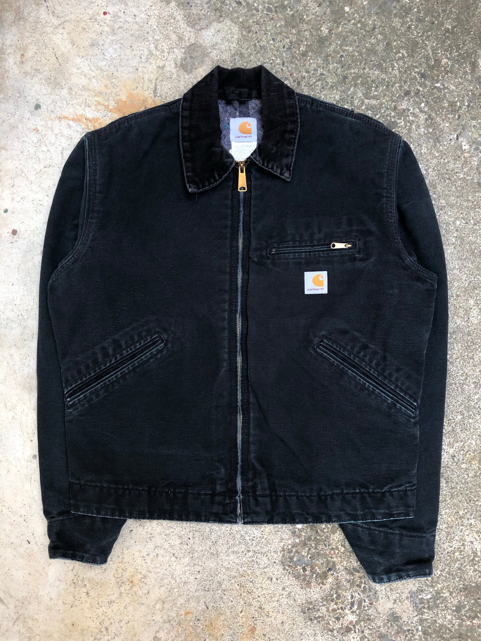 1990s Carhartt Faded Black Lined Work Jacket (S)