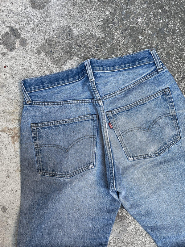 1970s Levis Worn In Faded Blue 501 Selvedge (29X28)